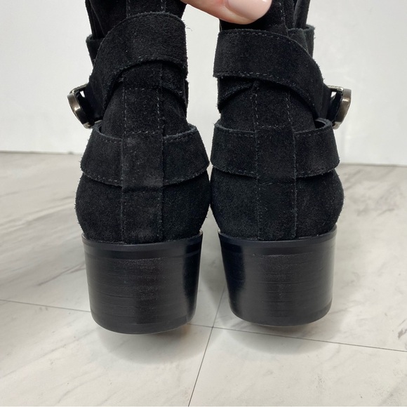 New! Marc Fisher Yandi Western Black Suede Bootie 8M - Picture 4 of 13